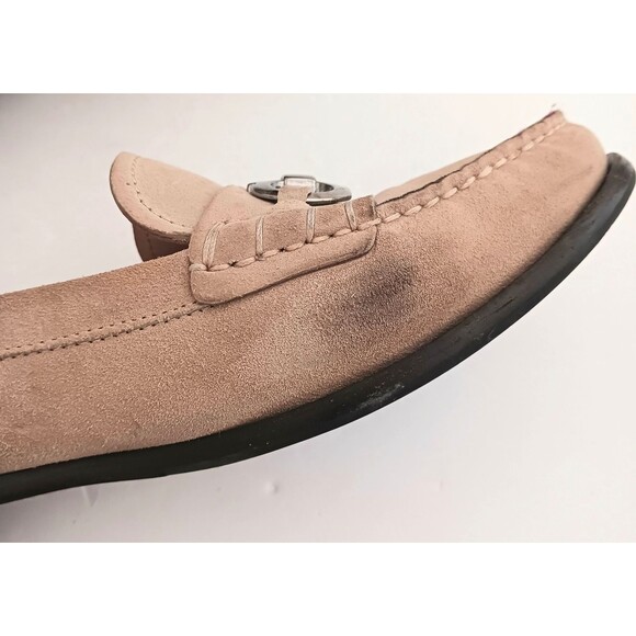 Salvatore Ferragamo Tan Suede Loafers Silver Gancini Trim US 9.5B Made in Italy - Picture 11 of 16